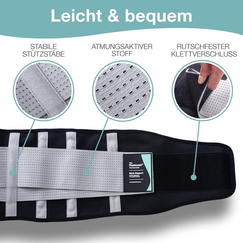 Neoprene Back Support Belt Supports Lumbar Area - Relieves Back