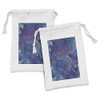 Ambesonne Abstract Fabric Pouch Set of 2, Ocean Inspired Graphic