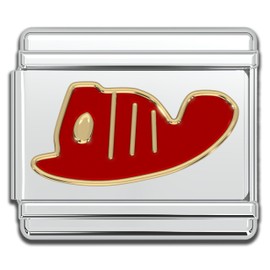 Fablinks Italian Bracelet Charms, 9mm Stainless Steel Charm Link for Women, Modular Jewelry Links for Men (Fireman hat)