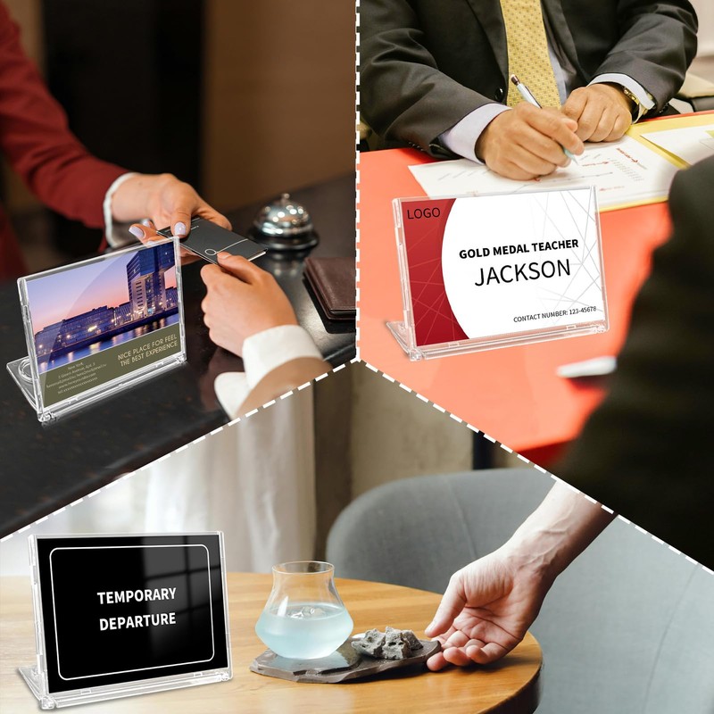 AetJxixee 10 Pack 4x6 Inch Sign Holder Horizontal, Double-Sided Usage
