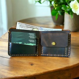 Handmade, Leather Wallet, Bifold Wallet, Leather Bifold Wallet with Card Holder, Leather Bifold Mens Wallet, Leather Bifold Wallet for Men, Bifold Wallet, Wallet with Coin Pocket