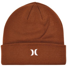 Hurley Men's M Icon Cuff Beanie Cold Weather hat, Black/Black, One Size