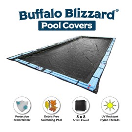 Buffalo Blizzard Deluxe 14’ x 28’ ft Rectangular Pool Cover | Winter Pool Cover | Pool Covers for Inground Pools | Blue/Black Reversible | UV Protection | Shields Pools from Seasonal Debris