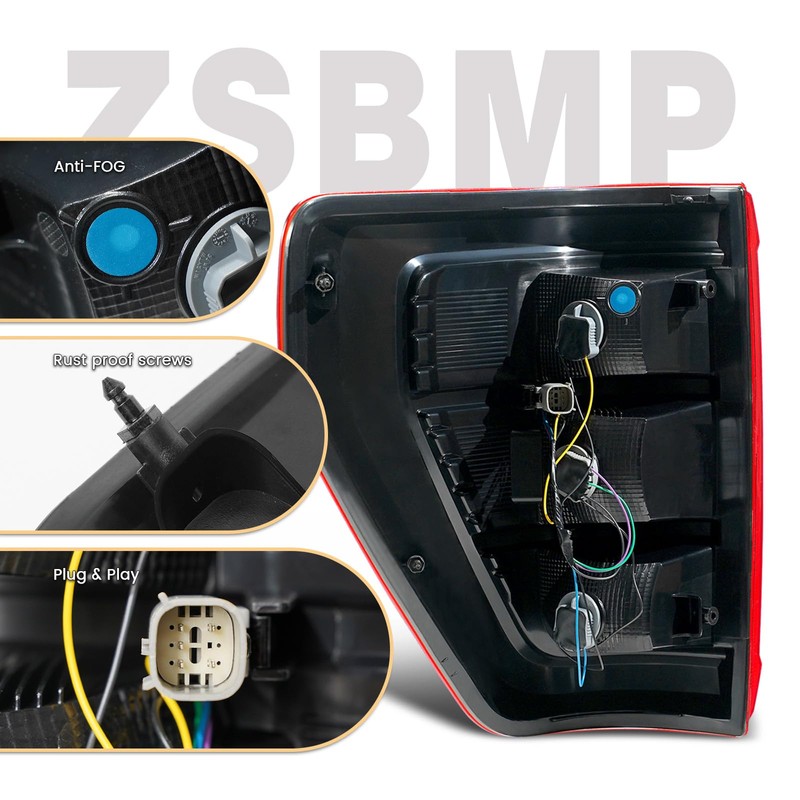 ZSBMP Tail Light Fit for 2021-2023 Ford F150 F-150