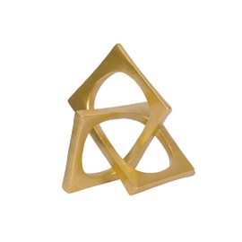 PUHOZN Modern Geometric Cube Sculpture Gold Knot Statue Decor Tabletop Sculpture and Figurines Cube Decorative Ornaments Knick Knacks Home Decor for Shelves Coffee Table Bookshelf Decoration Gifts