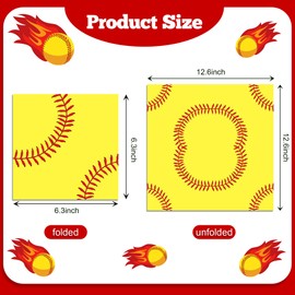 120Pcs Softball Paper Napkins Happy Softball Day Disposable Paper Napkins Softball Luncheon Napkins for Softball Festival Dinner Party,6.5 * 6.5 Inch