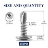 #8 x 5/8" Sheet Metal Screws 250PCS 410 Stainless Steel