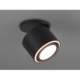 Trio Leuchten Taurus 652910132 LED Recessed Ceiling Light and Surface-Mounted Light Metal Black Matt Includes 3.5 Watt + 1.5 Watt LED