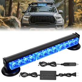 Nilight 12LED Wireless Blue Strobe Light 14" Magnetic Mount 12V