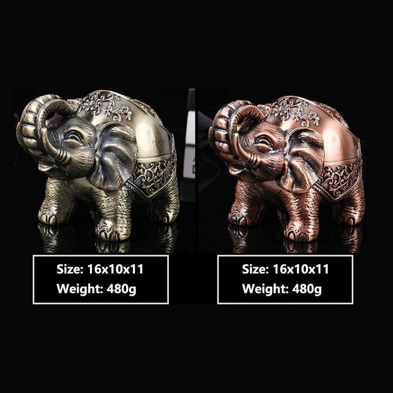 VOANZO Metal Ashtray Elephant With Lid Seal Creative Decorative Ashtray