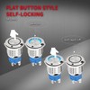 DaierTek 12V Latching Push Button Switch Marine Waterproof Round Blue