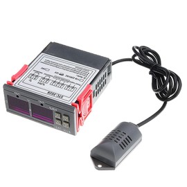 DollaTek Temperature Humidity Controller 220 V 2 Relays STC-3028 with Temperature Humidity Sensor Probe Dual Thermostat Humidity Controller
