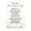 Religious Art First Communion Catholic Holy Prayer Card with Medal