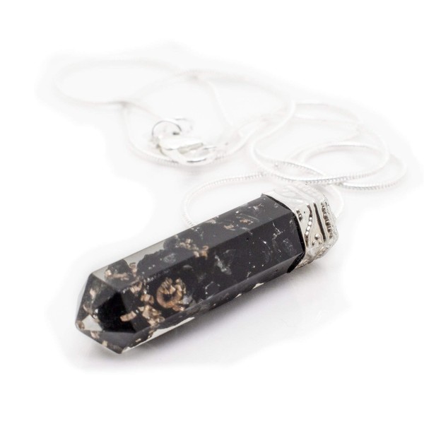 Piezo Orgonite Hex Bullet Pendant Necklace with Bionized Black Tourmaline Crystals - Cho Ku Rei Reiki Charged–Protects From 5G Cell Technology & Cell Phone Radiation-Negative Energy Transformer
