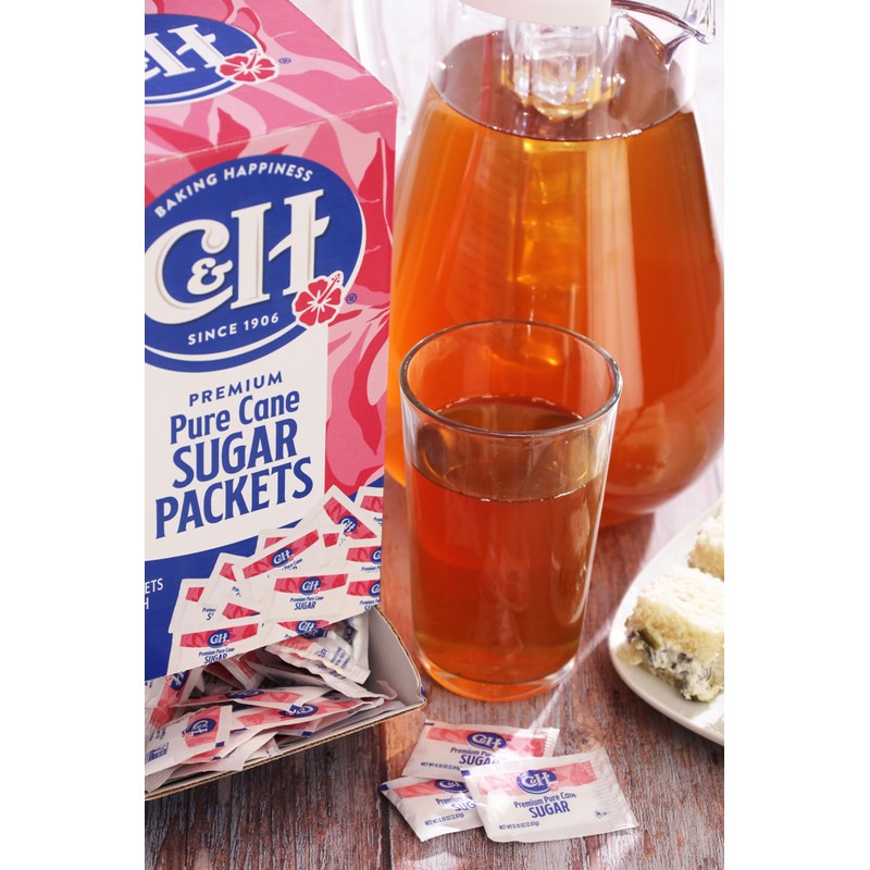 C&H Premium Pure Cane Sugar Packets, 0.10 Ounce (2.8 Gram)