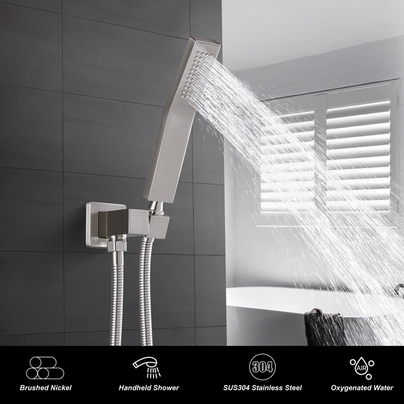 Heyalan SUS304 Stainless Steel Handheld Shower Wand High Pressure Luxury