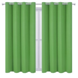 LEMOMO Blackout Curtains 52 x 63 inch/Light Green Curtains Set of 2 Panels/Thermal Insulated Room Darkening Bedroom Curtains