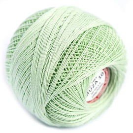 Luxurious Feel Crochet and Knitting Size 10, Fine Thread (574yd / 525m) Cotton Crochet Yarn (3.52oz / 100g (Pastel Mint 1663)