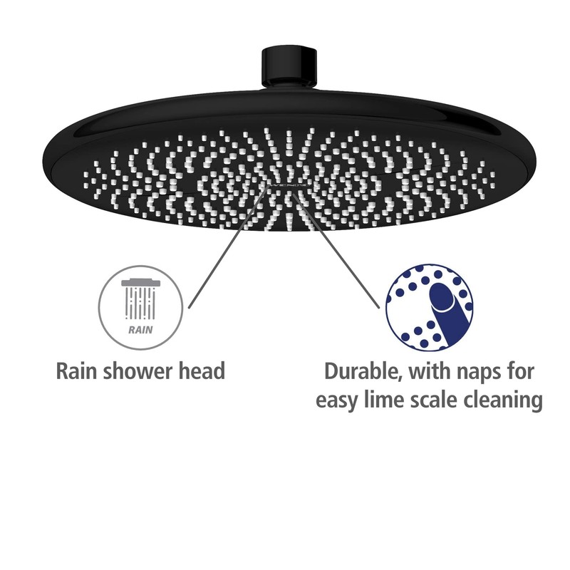 WENKO Water-Saving Rain Shower Head, Water-Saving Universal Shower Head with
