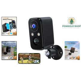 Wireless Outdoor Security Camera Battery Powered 2K Night Vision Waterproof