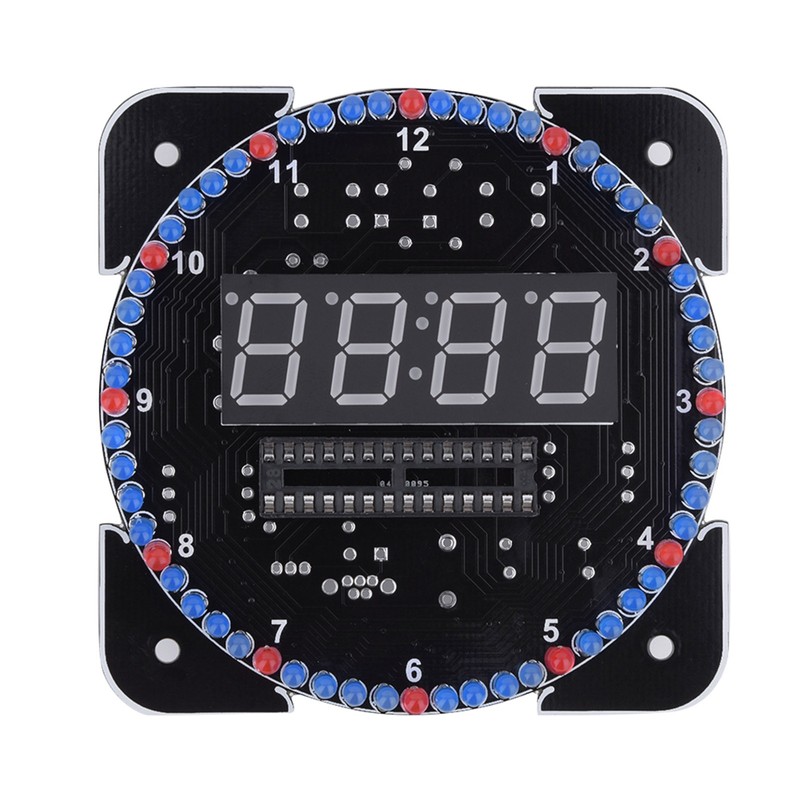 DIY Light Control Rotation LED Electronic Temperature Clock Kit Suite