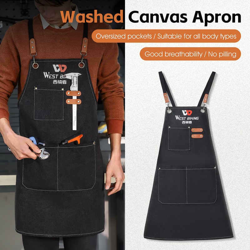 Thickened Canvas Apron Bike Maintenance and Repairing Apron Carpentry Craftsman