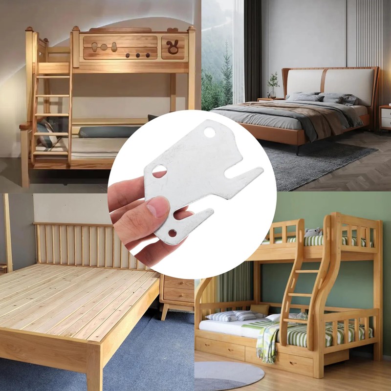 LannuMet 4pcs Metal Bed Rail Hook Plates for Headboard Beds