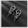 Xusamss Gothic Stainless Steel Snake Dangle Hoop Earrings for Women(White)