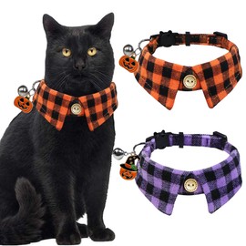 STMK 2 Pack Christmas Cat Collars with Bell, Breakaway Christmas Snowflake Cat Kitten Collar with Shirt Bell Santa Christmas Tree for Christmas Cats Kittens Costumes Outfits