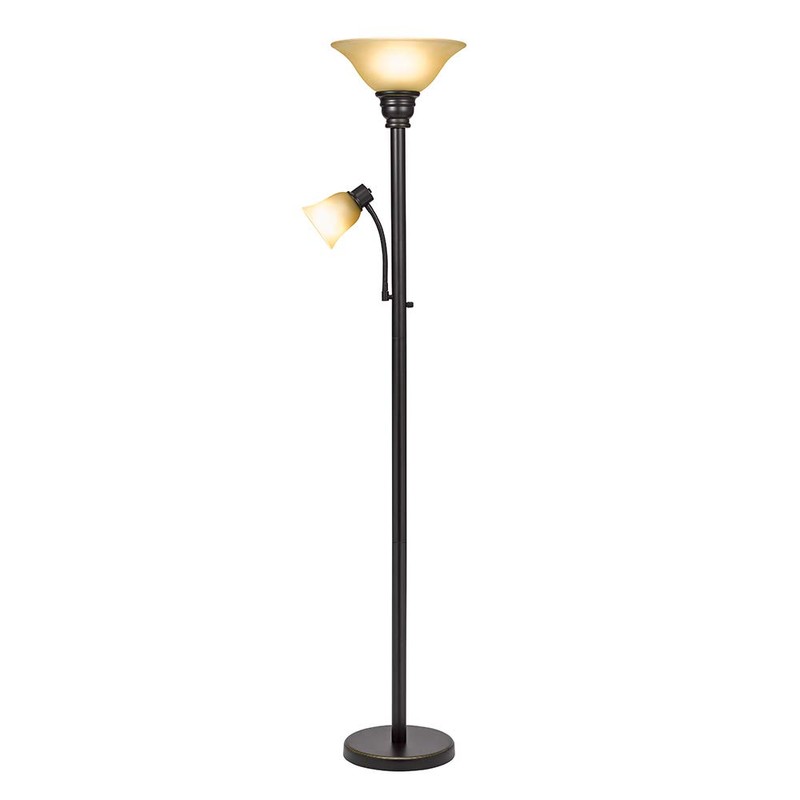Catalina 18223-002 Transitional Metal Uplight Floor Lamp with Reading Light