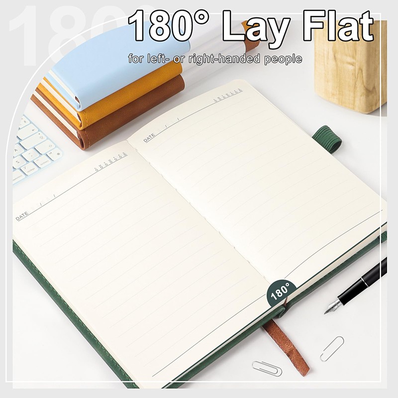 A6 Lined Hardcover Notebook, 192 Pages Journal Notebook with Elastic