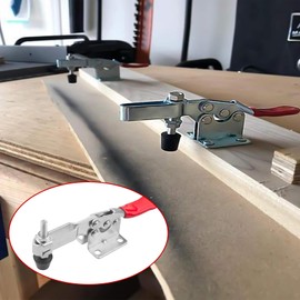 GH-201-B Toggle Clamp, 90 kg Capacity, Clamping Clamp, Horizontal Tensioner, Holding Force, Horizontal Tensioner, for Machines, Woodworking, Welding, Pack of 4