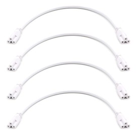 1FT 12 inch T5 T8 Tube Light Fixture LED Linkable Cords, Double end Connector Cable, Power Extension Wire for LED Integrated Single Fixture, Shop light, Garage Light, Under Cabinet Light, Pack of 4