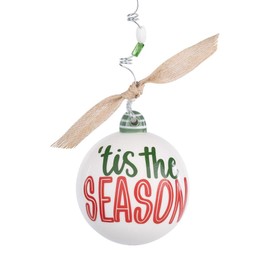 Glory Haus Green Tractor 'Tis The Season Ornament - Farmhouse Christmas Tree Decoration, Hand-Painted White, Red, & Green Ceramic Home Decorations, for Holiday Decor & Christmas Ornaments Collection