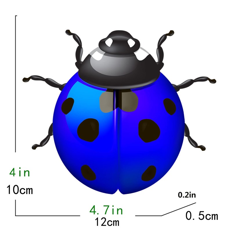 HHgrowe Metal Ladybugs Wall Art Decor Hanging Sculpture Decoration Iron