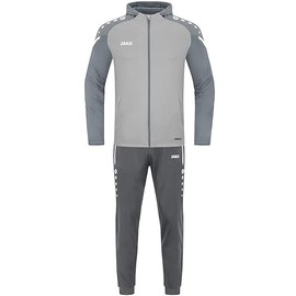 JAKO Men's Polyester Performance Tracksuit with Hood, Soft Grey/Stone Grey, XL