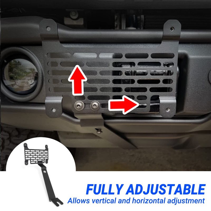 Klutchtech 2021-2024 Bronco License Plate Holder, Front Frame Mount for