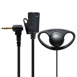UAYESOK D Shape Radio Headphones Earplugs 1 Pin, Single Pin 2.5 mm Walkie Talkie Headset with PTT Microphone for Motorola Talkabout TLKR T42 T62 T80 T82 T92 XT180 T82 Extreme Pmr446 T9 (Pack of 2)