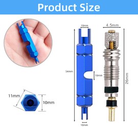 DOETYD 10 PCS Presta Valve Core+ 1 PCS Valve Core Removal Tool Durable Presta Tubeles Valve for Universal Road Bike Mountain Bicycle