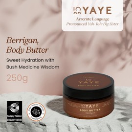 Yaye Body Butter, Antioxidant-Rich Berrigan to Deeply Hydrate Dry, Sensitve Skin, Soft, Supple Feel with Warm Vanilla Caramel Scent, Made with Native Botanicals for A Natural Glow, Vegan, Cruelty-Free