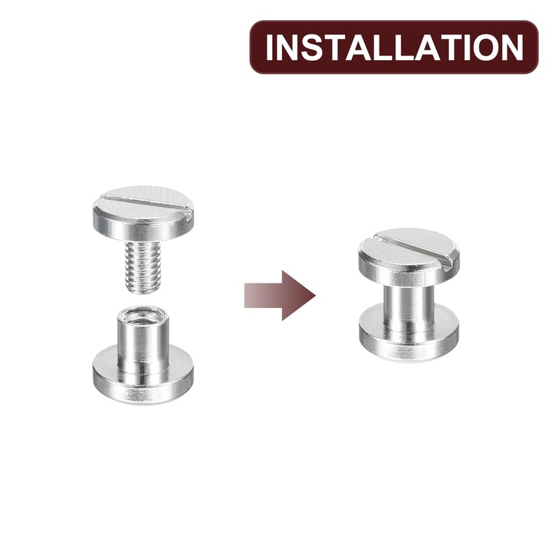 sourcing map 30Pack Brass Chicago Screws, 3x8mm Flat Head Screw