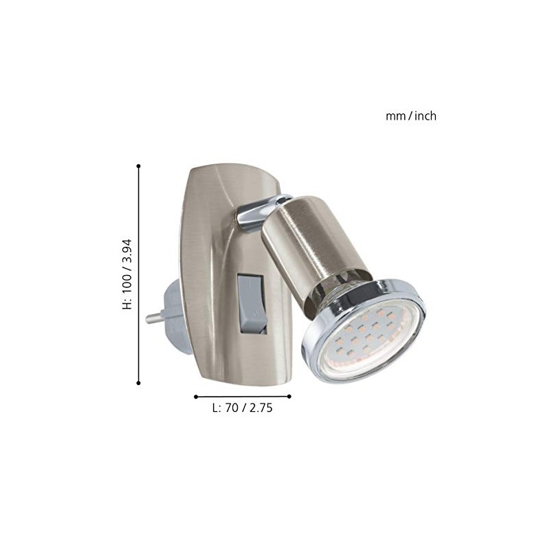 Eglo Socket spot Mini, Plug Light, Socket lamp Made of
