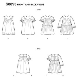 Simplicity SEWING PATTERN Sew Girls Clothes Clothing Dress Toddler Peasant Summer Boho 8895