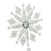 TZSSP Tree Topper Metal Silver Star Snowflake Treetop Festive Party