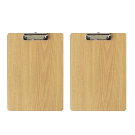 Spldsun Pack of 2 Clipboard Wooden Portable, Clipboard A4 Wood, Writing Board Pad Holder, with Sturdy Spring Handle and Hidden Hanging Holes, for Offices, Schools, Restaurants, Hospitals