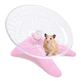 Hamster Flying Saucer Silent Running Exercise Wheel for Hamsters, Gerbils, Mice ,Hedgehog and Other Small Pets Silent Running Wheel Hamster Wheel(Pink)