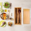 Wooden Cutlery Box with Lid, Silverware Utensil Holder Japanese Spoon