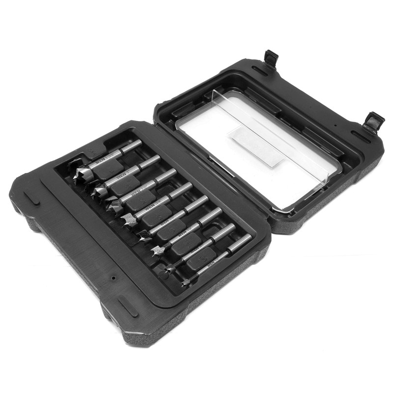WEN FB3508 8-Piece Forstner Bit Set with Carrying Case