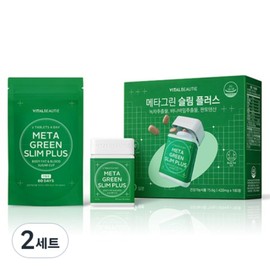 Vital Beauty Metagreen Slim Plus Diet Food 60p + Refill 120p Set 75.6g, 2 Sets / 바이탈뷰티 메타그린슬림 플러스 다이어트 식품 60p + 리필 120p 세트 75.6g, 2세트