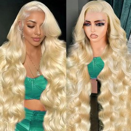 613 13x6 Lace Front Wig Human Hair 30 Inch Blonde Wig Human Hair Body Wave Lace Front Wigs Human Hair Pre Plucked 210 Density 613 HD Lace Frontal Wigs